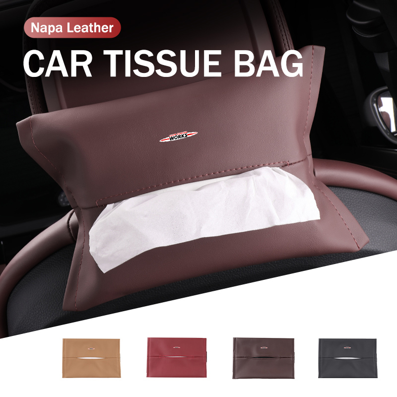 Leather Work For Car - Leather Car Tissue Box Paper Storage