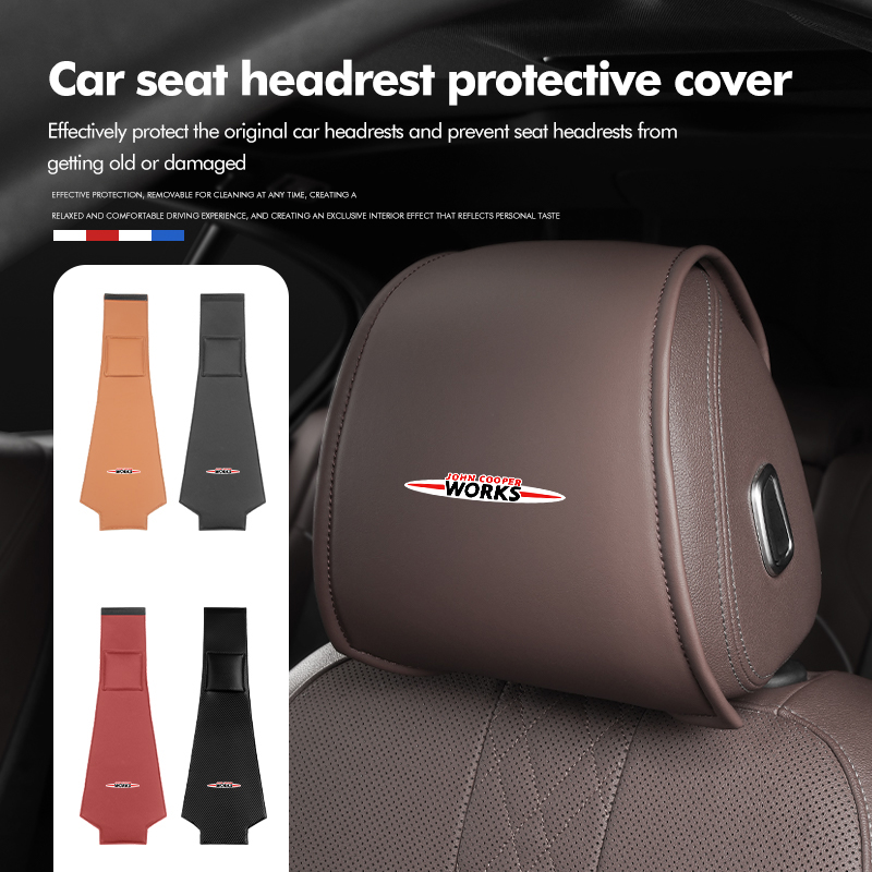 Leather Work For Car - Leather Car Seat Headrest Protect Cover