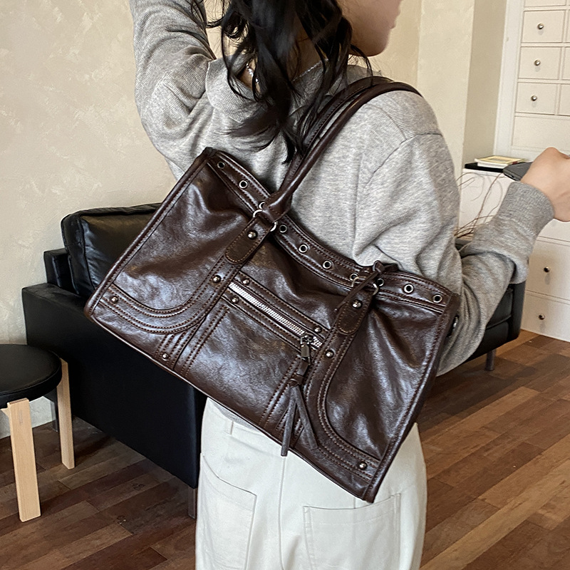 Motorcycle Handbag Retro Women - огляд і ціна Leather Work Handbags For Women